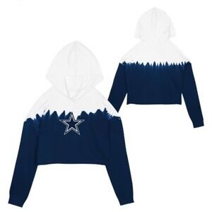 NWT NFL Dallas Cowboys Teens Crop Pullover‎ Hoodie Grey Size M 7/9 Ombré